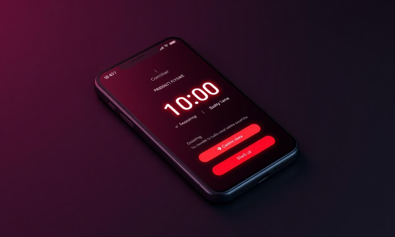 Mockup de ficha de producto con escasez, temporizador y CTA optimizado para Black Friday